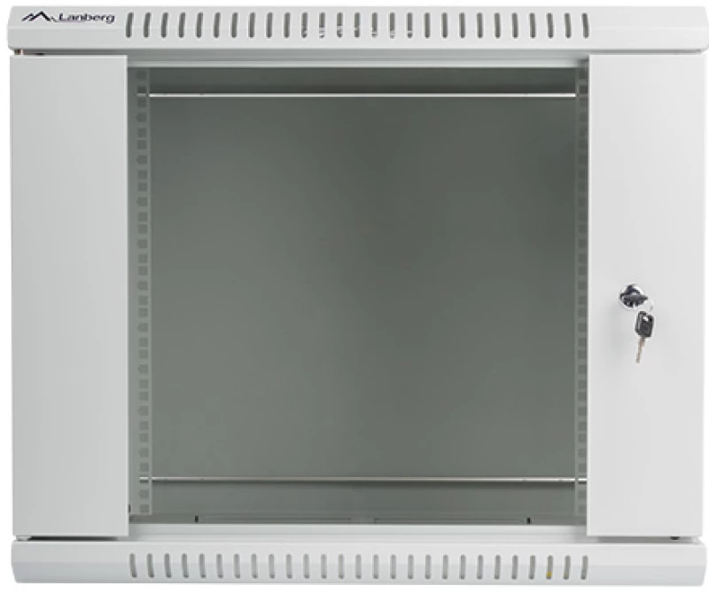 Lanberg wall-mounted installation rack cabinet 19'' 9U 600x450mm gray (glass door)