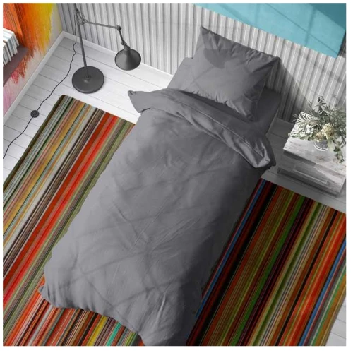 ΣΕΝΤΟΝΙΑ ΜΟΝΑ ΣΕΤ 2ΤΕΜ (SOLID 495 DARK GREY) - DIMCOL SOLID 495 DARK GREY / 100% ΒΑΜΒΑΚΙ