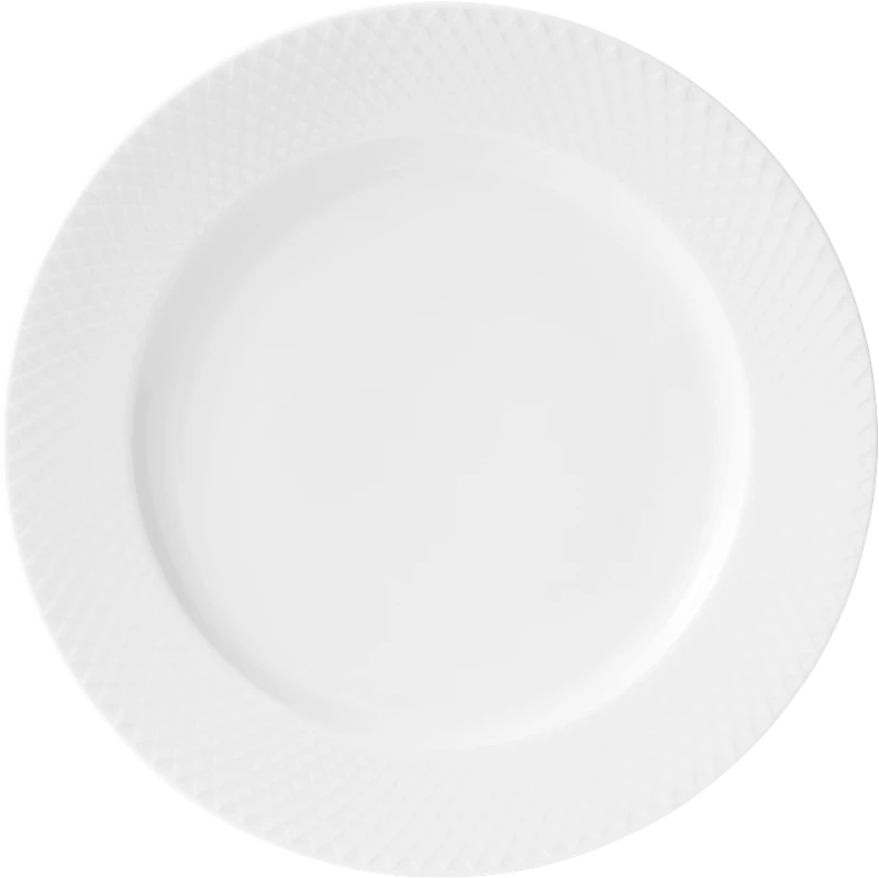 Lyngby Porcelæn - Rhombe Dinner Plate 27 cm - White (201222) / Home and Kitchen