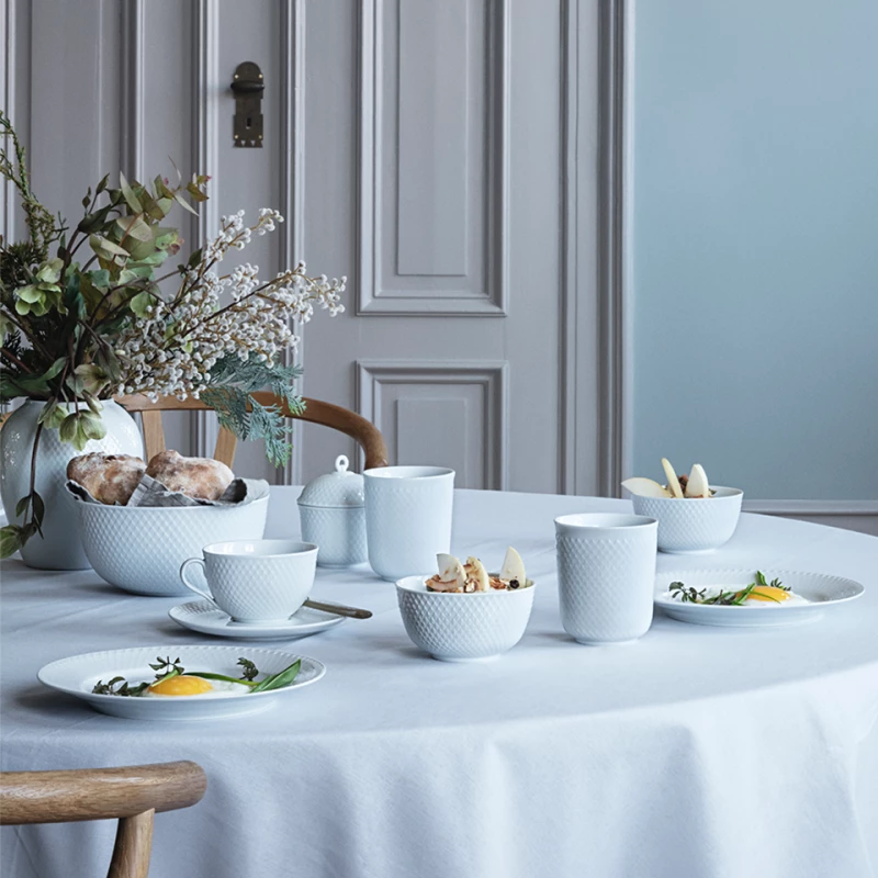 Lyngby Porcelæn - Rhombe Dinner Plate 27 cm - White (201222) / Home and Kitchen