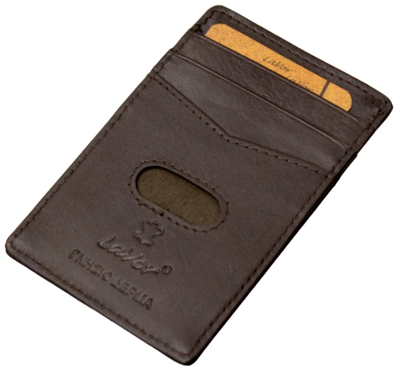 Lavor Δερμάτινη καρτοθηκη με RFID ΚΑΦΕ Lavor 1-3772-BROWN