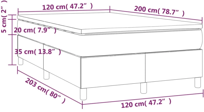 ΚΡΕΒΑΤΙ BOXSPRING ΜΕ ΣΤΡΩΜΑ ΣΚΟΥΡΟ ΓΚΡΙ 120X200 ΕΚ. ΒΕΛΟΥΔΙΝΟ 3144670