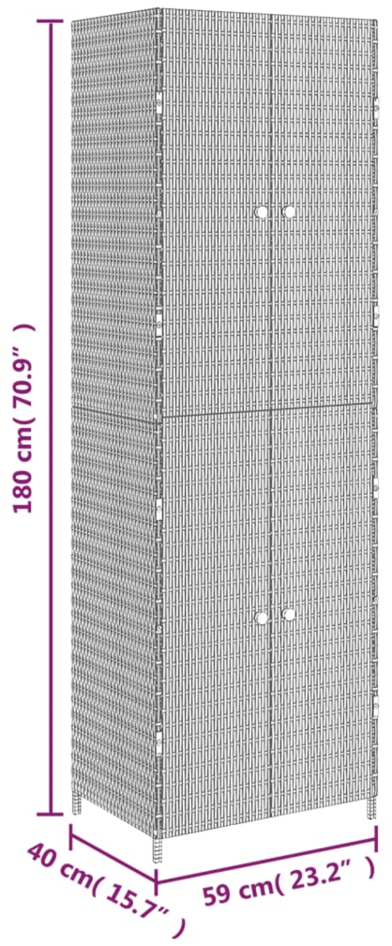 ΝΤΟΥΛΑΠΙ ΑΠΟΘΗΚΕΥΣΗΣ ΚΗΠΟΥ ΓΚΡΙ 59X40X180 ΕΚ. ΑΠΟ ΣΥΝΘ. ΡΑΤΑΝ 319873