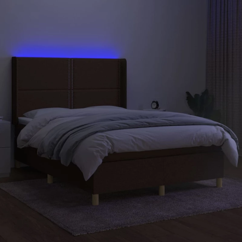 ΚΡΕΒΑΤΙ BOXSPRING ΜΕ ΣΤΡΩΜΑ & LED ΣΚ.ΚΑΦΕ 140X200 ΕΚ ΥΦΑΣΜΑΤΙΝΟ 3138800