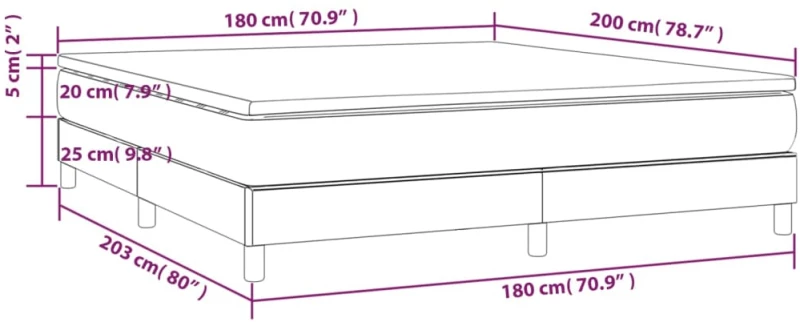 ΚΡΕΒΑΤΙ BOXSPRING ΜΕ ΣΤΡΩΜΑ ΣΚΟΥΡΟ ΓΚΡΙ 180X200 ΕΚ ΥΦΑΣΜΑΤΙΝ 3144094