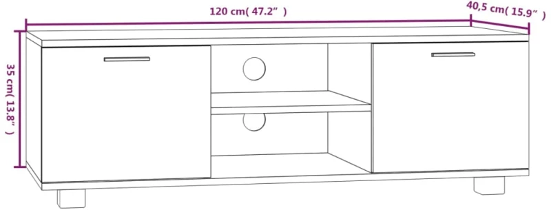 ΈΠΙΠΛΟ ΤΗΛΕΟΡΑΣΗΣ ΜΑΥΡΟ 120 X 40,5 X 35 ΕΚ. ΕΠΕΞΕΡΓΑΣΜΕΝΟ ΞΥΛΟ 342617