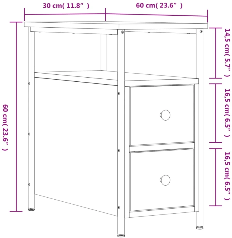 ΚΟΜΟΔΙΝΟ ΓΚΡΙ SONOMA 30 X 60 X 60 ΕΚ. ΑΠΟ ΕΠΕΞΕΡΓΑΣΜΕΝΟ ΞΥΛΟ 826069