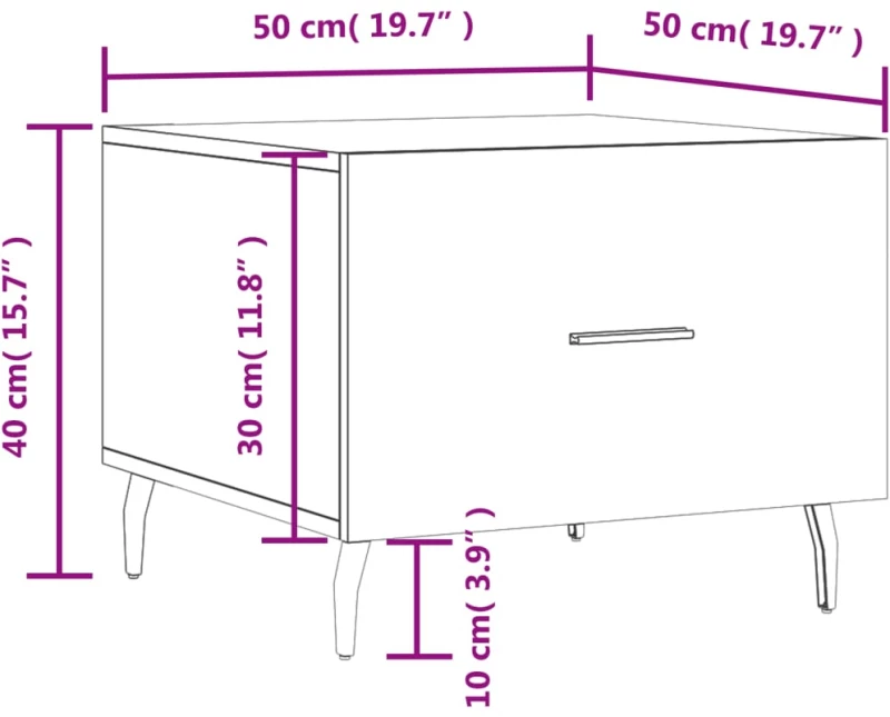 ΤΡΑΠΕΖΑΚΙ ΣΑΛΟΝΙΟΥ ΓΥΑΛ. ΛΕΥΚΟ 50 X 50 X 40 ΕΚ. ΕΠΕΞΕΡΓ. ΞΥΛΟ 829432