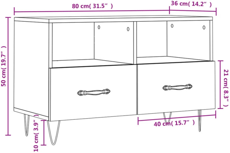 ΈΠΙΠΛΟ ΤΗΛΕΟΡΑΣΗΣ ΓΚΡΙ ΣΚΥΡΟΔΕΜΑΤΟΣ 80X36X50 ΕΚ. ΕΠΕΞΕΡΓ. ΞΥΛΟ 828968