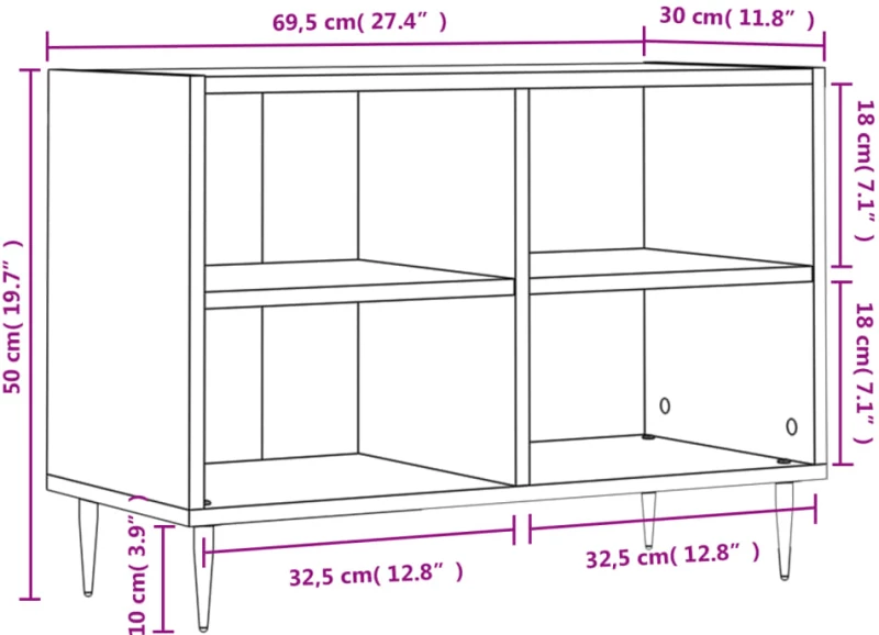 ΈΠΙΠΛΟ ΤΗΛΕΟΡΑΣΗΣ ΓΚΡΙ ΣΚΥΡΟΔΕΜΑΤΟΣ 69,5X30X50 ΕΚ. ΕΠΕΞ. ΞΥΛΟ 826960