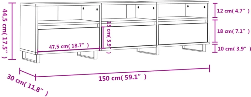ΈΠΙΠΛΟ ΤΗΛΕΟΡΑΣΗΣ ΚΑΠΝΙΣΤΗ ΔΡΥΣ 150X30X44,5 ΕΚ. ΕΠΕΞ. ΞΥΛΟ 831305