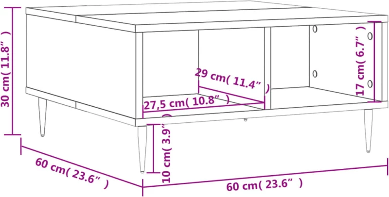ΤΡΑΠΕΖΑΚΙ ΣΑΛΟΝΙΟΥ ΛΕΥΚΟ 60 X 60 X 30 ΕΚ. ΕΠΕΞΕΡΓΑΣΜΕΝΟ ΞΥΛΟ 827028