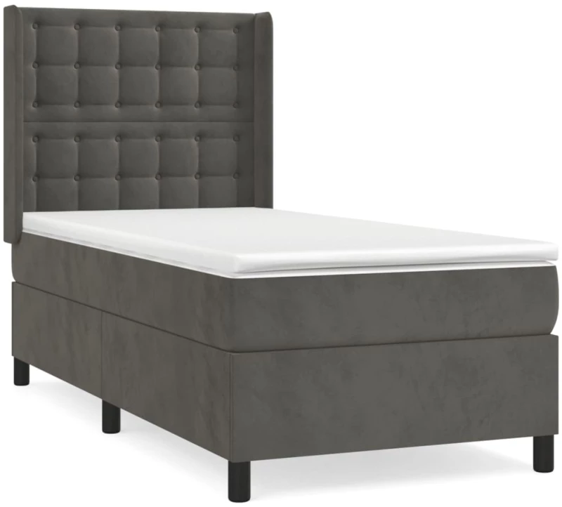 ΚΡΕΒΑΤΙ BOXSPRING ΜΕ ΣΤΡΩΜΑ ΣΚΟΥΡΟ ΓΚΡΙ 80X200 ΕΚ. ΒΕΛΟΥΔΙΝΟ 3132886