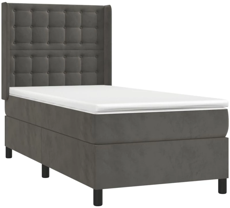 ΚΡΕΒΑΤΙ BOXSPRING ΜΕ ΣΤΡΩΜΑ ΣΚΟΥΡΟ ΓΚΡΙ 80X200 ΕΚ. ΒΕΛΟΥΔΙΝΟ 3132886