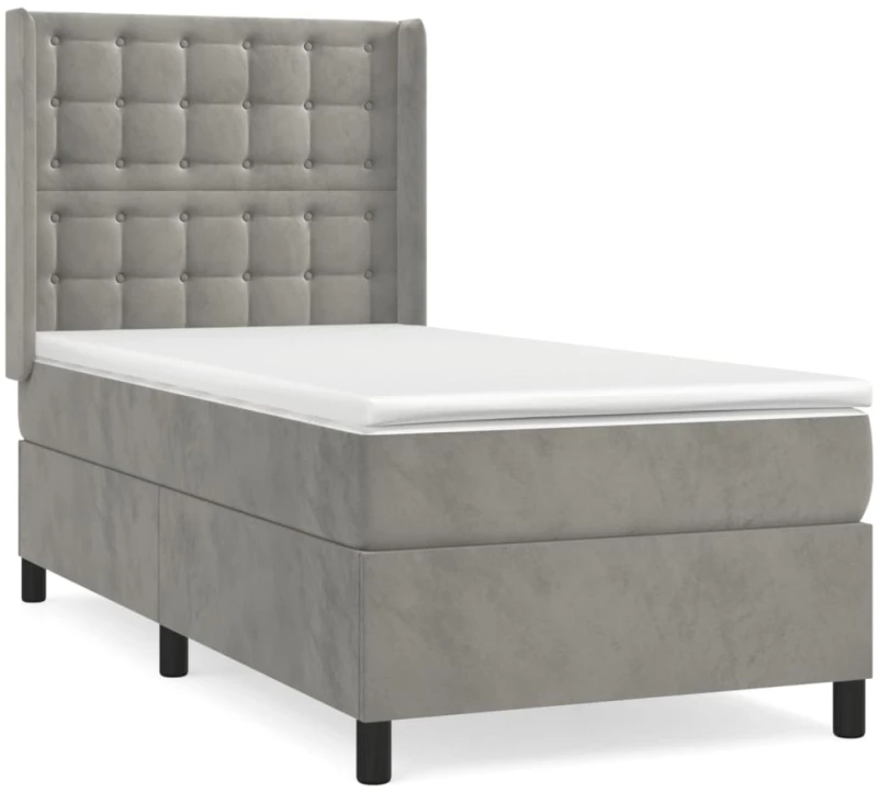 ΚΡΕΒΑΤΙ BOXSPRING ΜΕ ΣΤΡΩΜΑ ΑΝΟΙΧΤΟ ΓΚΡΙ 100X200 ΕΚ. ΒΕΛΟΥΔΙΝΟ 3132903