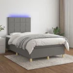 ΚΡΕΒΑΤΙ BOXSPRING ΜΕ ΣΤΡΩΜΑ & LED ΣΚ.ΓΚΡΙ 120X200 ΕΚ ΥΦΑΣΜΑΤΙΝΟ 3135422