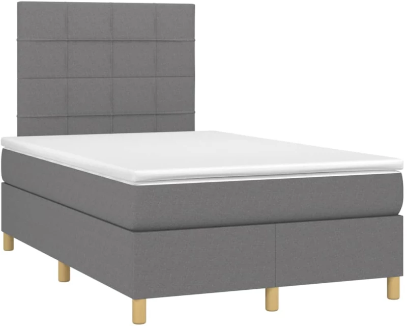 ΚΡΕΒΑΤΙ BOXSPRING ΜΕ ΣΤΡΩΜΑ & LED ΣΚ.ΓΚΡΙ 120X200 ΕΚ ΥΦΑΣΜΑΤΙΝΟ 3135422