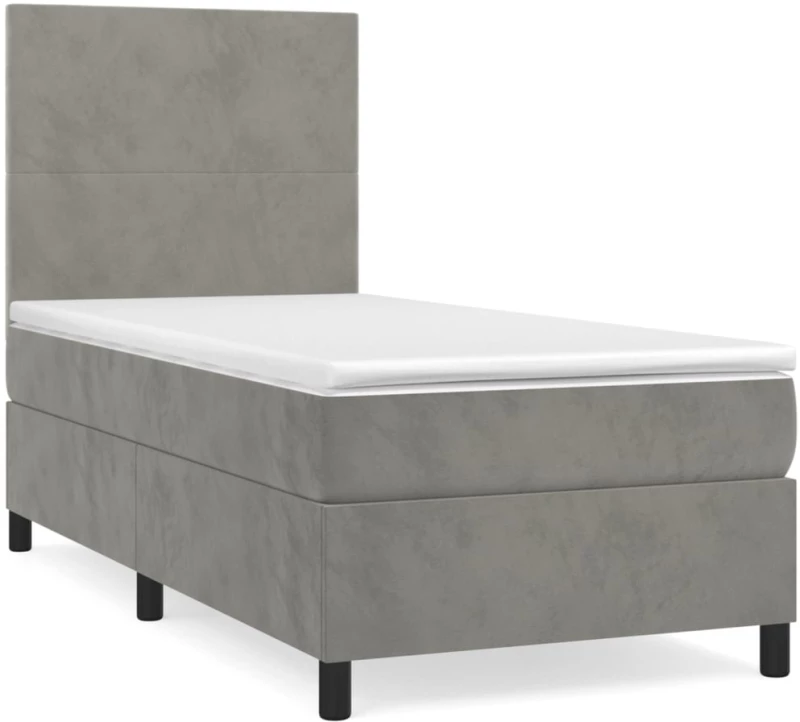 ΚΡΕΒΑΤΙ BOXSPRING ΜΕ ΣΤΡΩΜΑ ΑΝΟΙΧΤΟ ΓΚΡΙ 100X200 ΕΚ. ΒΕΛΟΥΔΙΝΟ 3142887