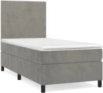 ΚΡΕΒΑΤΙ BOXSPRING ΜΕ ΣΤΡΩΜΑ ΑΝΟΙΧΤΟ ΓΚΡΙ 100X200 ΕΚ. ΒΕΛΟΥΔΙΝΟ 3142887