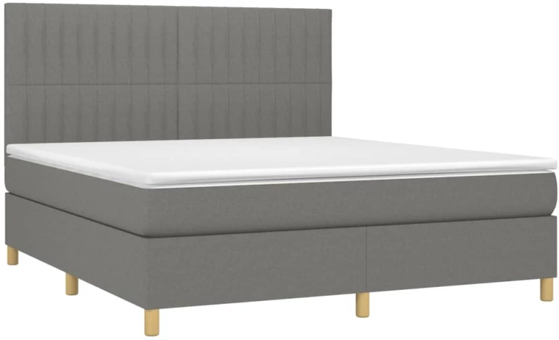ΚΡΕΒΑΤΙ BOXSPRING ΜΕ ΣΤΡΩΜΑ & LED ΣΚ.ΓΚΡΙ 180X200 ΕΚ ΥΦΑΣΜΑΤΙΝΟ 3135614