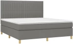 ΚΡΕΒΑΤΙ BOXSPRING ΜΕ ΣΤΡΩΜΑ & LED ΣΚ.ΓΚΡΙ 180X200 ΕΚ ΥΦΑΣΜΑΤΙΝΟ 3135614
