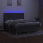 ΚΡΕΒΑΤΙ BOXSPRING ΜΕ ΣΤΡΩΜΑ & LED ΣΚ.ΓΚΡΙ 180X200 ΕΚ ΥΦΑΣΜΑΤΙΝΟ 3135614