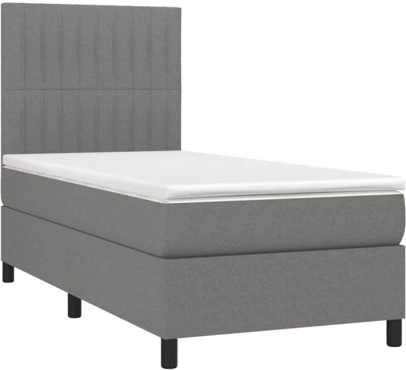 ΚΡΕΒΑΤΙ BOXSPRING ΜΕ ΣΤΡΩΜΑ ΣΚΟΥΡΟ ΓΚΡΙ 90X200 ΕΚ. ΥΦΑΣΜΑΤΙΝΟ 3141906