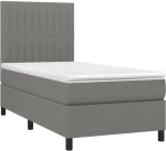 ΚΡΕΒΑΤΙ BOXSPRING ΜΕ ΣΤΡΩΜΑ ΣΚΟΥΡΟ ΓΚΡΙ 90X200 ΕΚ. ΥΦΑΣΜΑΤΙΝΟ 3141906