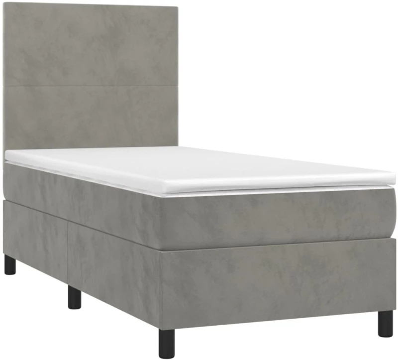 ΚΡΕΒΑΤΙ BOXSPRING ΜΕ ΣΤΡΩΜΑ ΑΝΟΙΧΤΟ ΓΚΡΙ 90X200 ΕΚ. ΒΕΛΟΥΔΙΝΟ 3142881