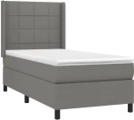 ΚΡΕΒΑΤΙ BOXSPRING ΜΕ ΣΤΡΩΜΑ & LED ΣΚ.ΓΚΡΙ 100X200 ΕΚ ΥΦΑΣΜΑΤΙΝΟ 3138294