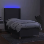 ΚΡΕΒΑΤΙ BOXSPRING ΜΕ ΣΤΡΩΜΑ & LED ΣΚ.ΓΚΡΙ 90X200 ΕΚ. ΥΦΑΣΜΑΤΙΝΟ 3138686