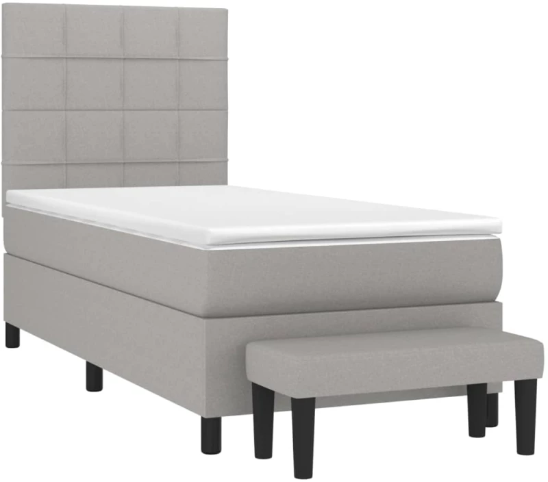 ΚΡΕΒΑΤΙ BOXSPRING ΜΕ ΣΤΡΩΜΑ ΑΝΟΙΧΤΟ ΓΚΡΙ 80X200 ΕΚ. ΥΦΑΣΜΑΤΙΝΟ 3136549
