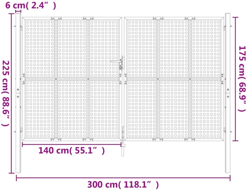 ΠΥΛΗ ΚΗΠΟΥ ΑΝΘΡΑΚΙ 300 X 225 ΕΚ. ΑΤΣΑΛΙΝΗ 154569
