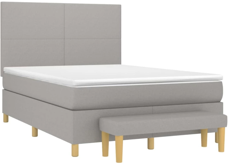 ΚΡΕΒΑΤΙ BOXSPRING ΜΕ ΣΤΡΩΜΑ ΑΝΟΙΧΤΟ ΓΚΡΙ 140X200 ΕΚ. ΥΦΑΣΜΑΤΙΝΟ 3136997
