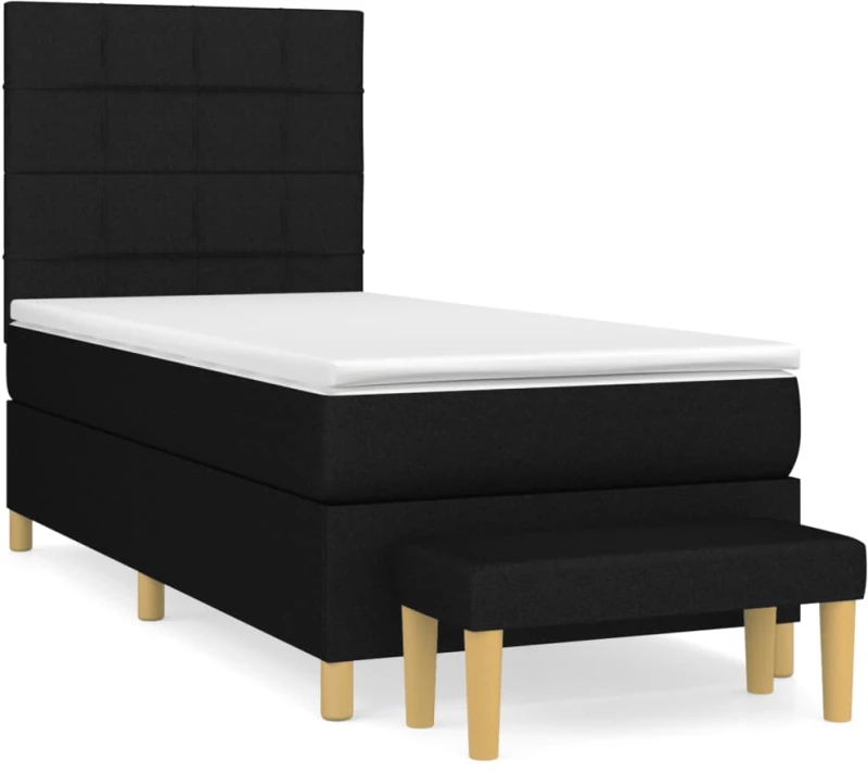 ΚΡΕΒΑΤΙ BOXSPRING ΜΕ ΣΤΡΩΜΑ ΜΑΥΡΟ 100 X 200 ΕΚ. ΥΦΑΣΜΑΤΙΝΟ 3137135