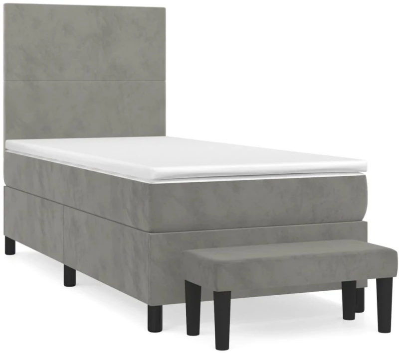 ΚΡΕΒΑΤΙ BOXSPRING ΜΕ ΣΤΡΩΜΑ ΑΝΟΙΧΤΟ ΓΚΡΙ 100X200 ΕΚ. ΒΕΛΟΥΔΙΝΟ 3137707