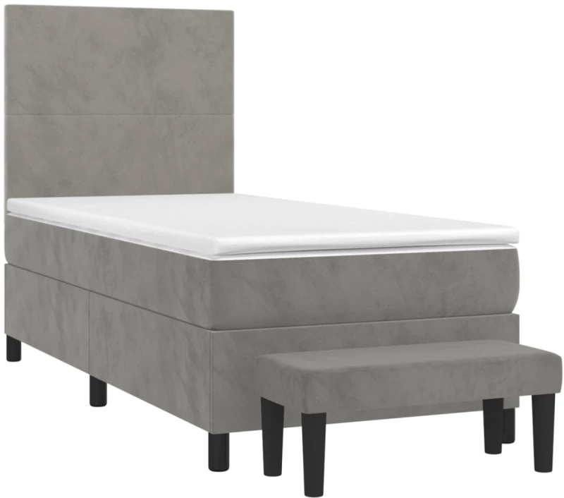 ΚΡΕΒΑΤΙ BOXSPRING ΜΕ ΣΤΡΩΜΑ ΑΝΟΙΧΤΟ ΓΚΡΙ 100X200 ΕΚ. ΒΕΛΟΥΔΙΝΟ 3137707