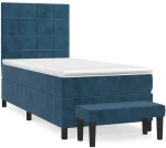 ΚΡΕΒΑΤΙ BOXSPRING ΜΕ ΣΤΡΩΜΑ ΣΚΟΥΡΟ ΜΠΛΕ 90X190 ΕΚ. ΒΕΛΟΥΔΙΝΟ 3137819