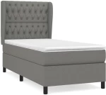 ΚΡΕΒΑΤΙ BOXSPRING ΜΕ ΣΤΡΩΜΑ ΣΚΟΥΡΟ ΓΚΡΙ 100X200 ΕΚ. ΥΦΑΣΜΑΤΙΝΟ 3128182