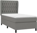 ΚΡΕΒΑΤΙ BOXSPRING ΜΕ ΣΤΡΩΜΑ ΣΚΟΥΡΟ ΓΚΡΙ 100X200 ΕΚ. ΥΦΑΣΜΑΤΙΝΟ 3128182