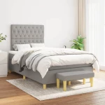 ΚΡΕΒΑΤΙ BOXSPRING ΜΕ ΣΤΡΩΜΑ ΑΝΟΙΧΤΟ ΓΚΡΙ 120X200 ΕΚ. ΥΦΑΣΜΑΤΙΝΟ 3137381