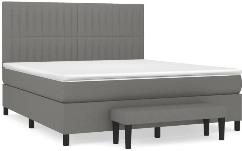 ΚΡΕΒΑΤΙ BOXSPRING ΜΕ ΣΤΡΩΜΑ ΣΚΟΥΡΟ ΓΚΡΙ 180X200 ΕΚ ΥΦΑΣΜΑΤΙΝ 3136774