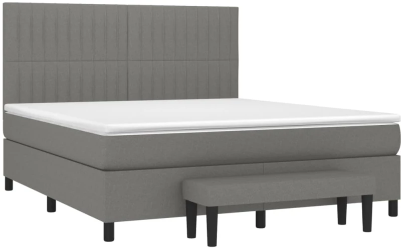 ΚΡΕΒΑΤΙ BOXSPRING ΜΕ ΣΤΡΩΜΑ ΣΚΟΥΡΟ ΓΚΡΙ 180X200 ΕΚ ΥΦΑΣΜΑΤΙΝ 3136774