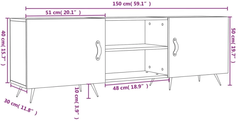 ΈΠΙΠΛΟ ΤΗΛΕΟΡΑΣΗΣ ΓΥΑΛ. ΛΕΥΚΟ150X30X50ΕΚ.ΕΠΕΞΕΡΓΑΣΜΕΝΟ ΞΥΛΟ 829070
