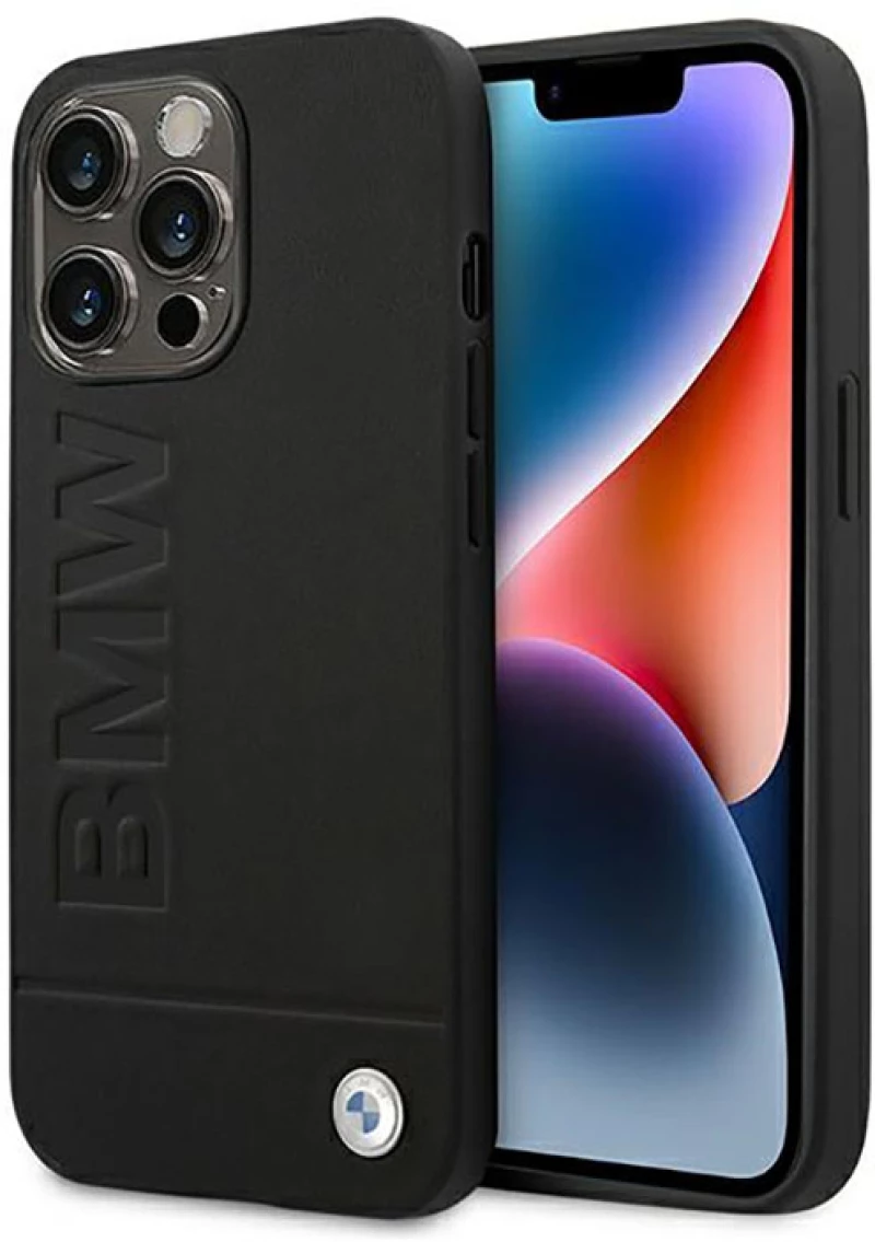 BMW Leather Hot Stamp - Case for iPhone 14 Pro Max (Black)