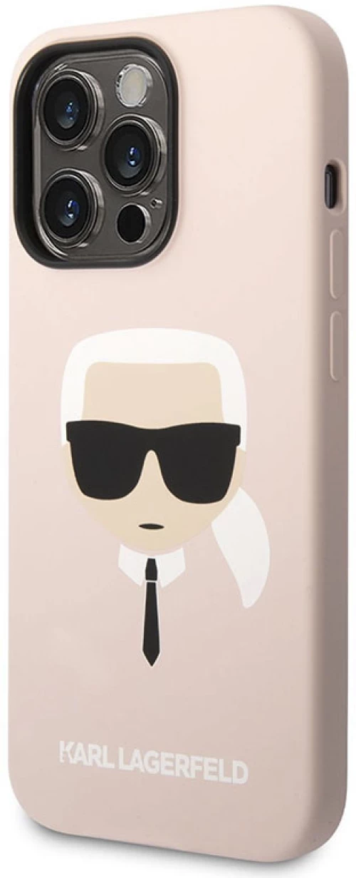 Karl Lagerfeld Silicone Ikonik Karl's Head MagSafe - Case for iPhone 14 Pro (Pink)