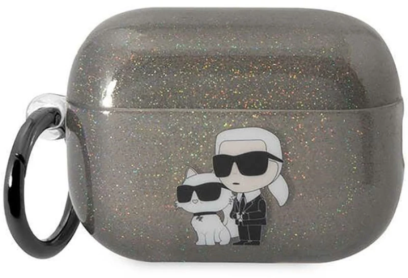 Karl Lagerfeld Glitter NFT Karl & Choupette - Case for Apple AirPods Pro 2 (Black)