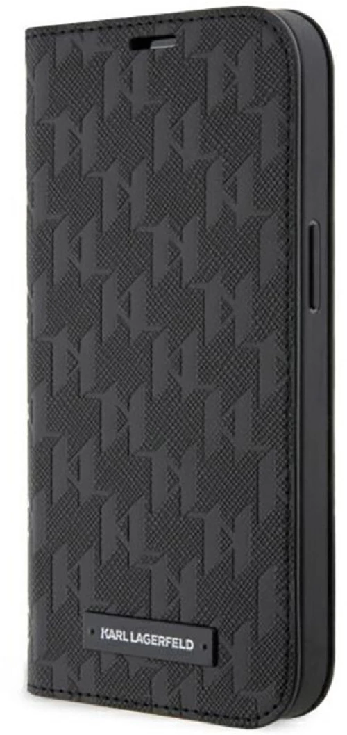 Karl Lagerfeld Booktype Saffiano Monogram - Case for iPhone 14 Pro Max (Black)