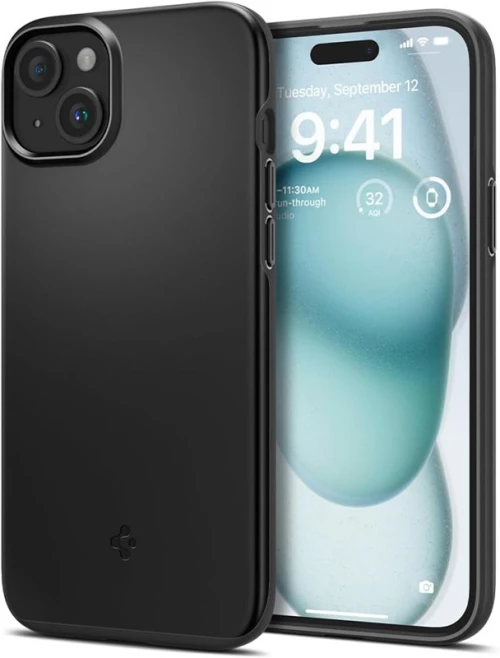 Spigen Thin Fit - Case for iPhone 15 (Black)