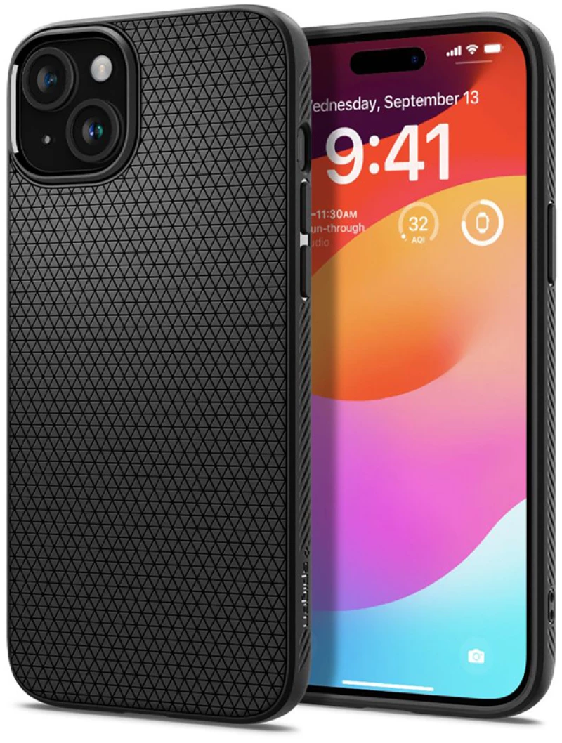 Spigen Liquid Air - Case for iPhone 15 (Matte Black)